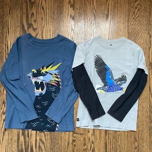 Tea Collection Long Sleeve Graphic Tees - Dragon & Eagle Size 8